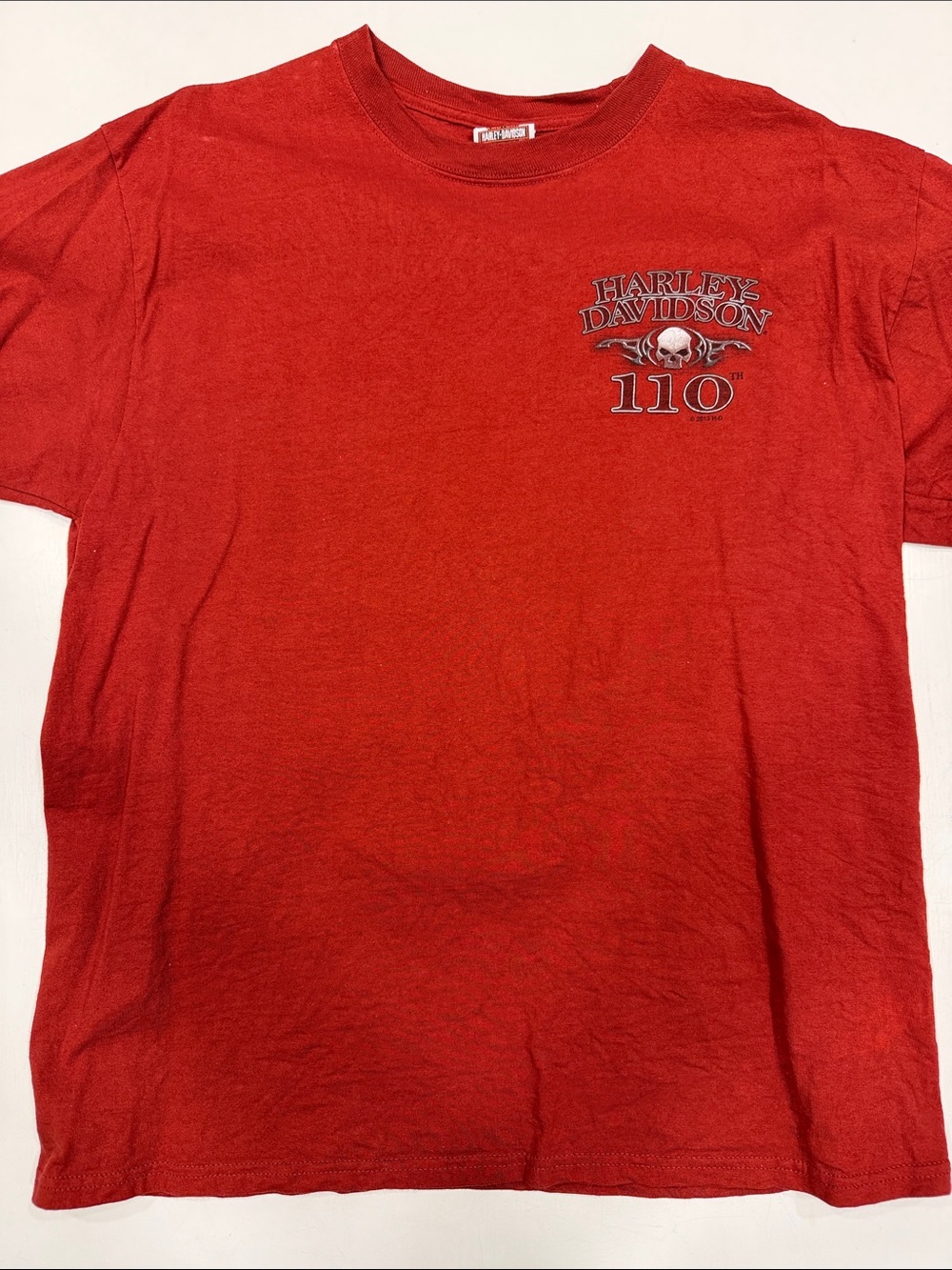 Harley-Davidson Red Men’s 110 Skull Logo Tee
